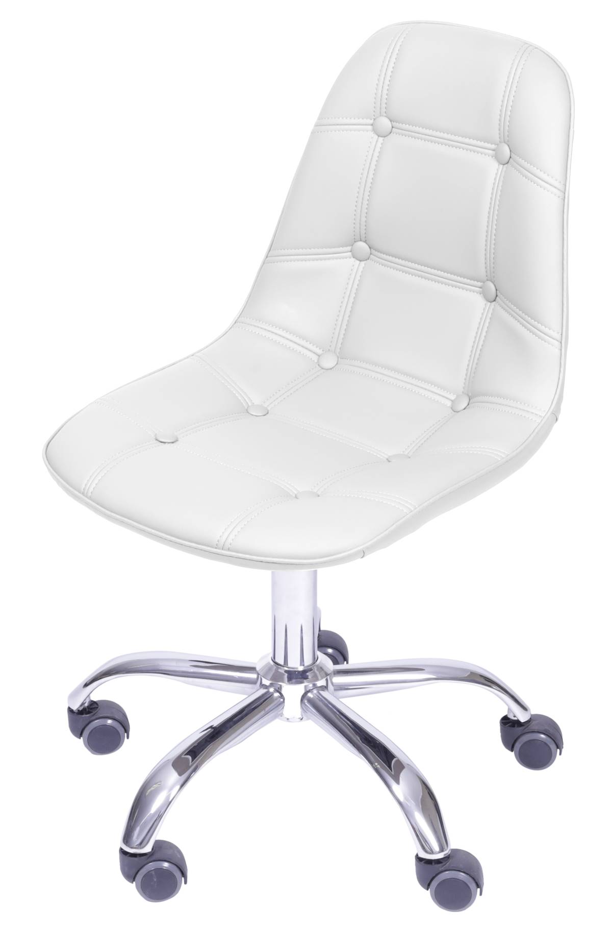 Cadeira Eames Botone Branco com Base Rodizio - 54684