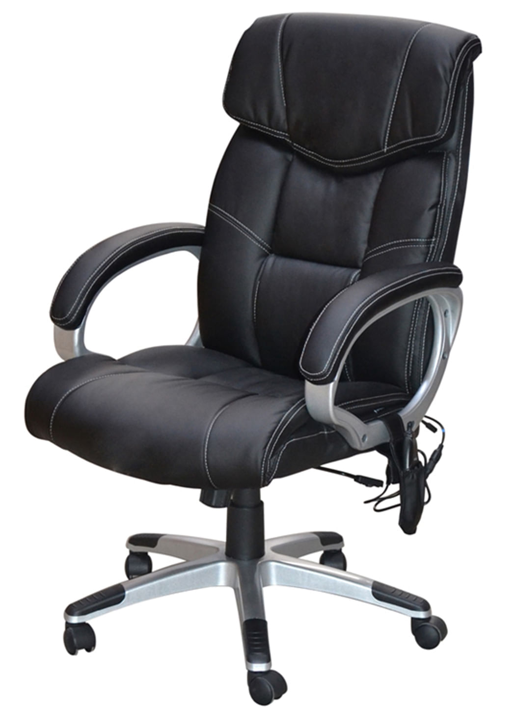 Cadeira Office Cartagena Assento PU Preto com Sistema de Massagem e Base Nylon - 45070