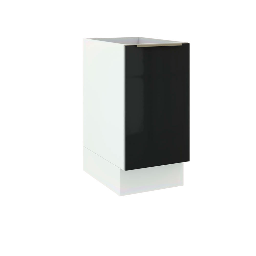 Balcão Madesa Lux 40 cm 1 Porta Branco/Preto