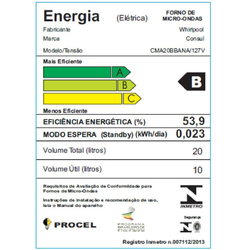 consul-microondas-cma20bb-selo-inmetro-110v
