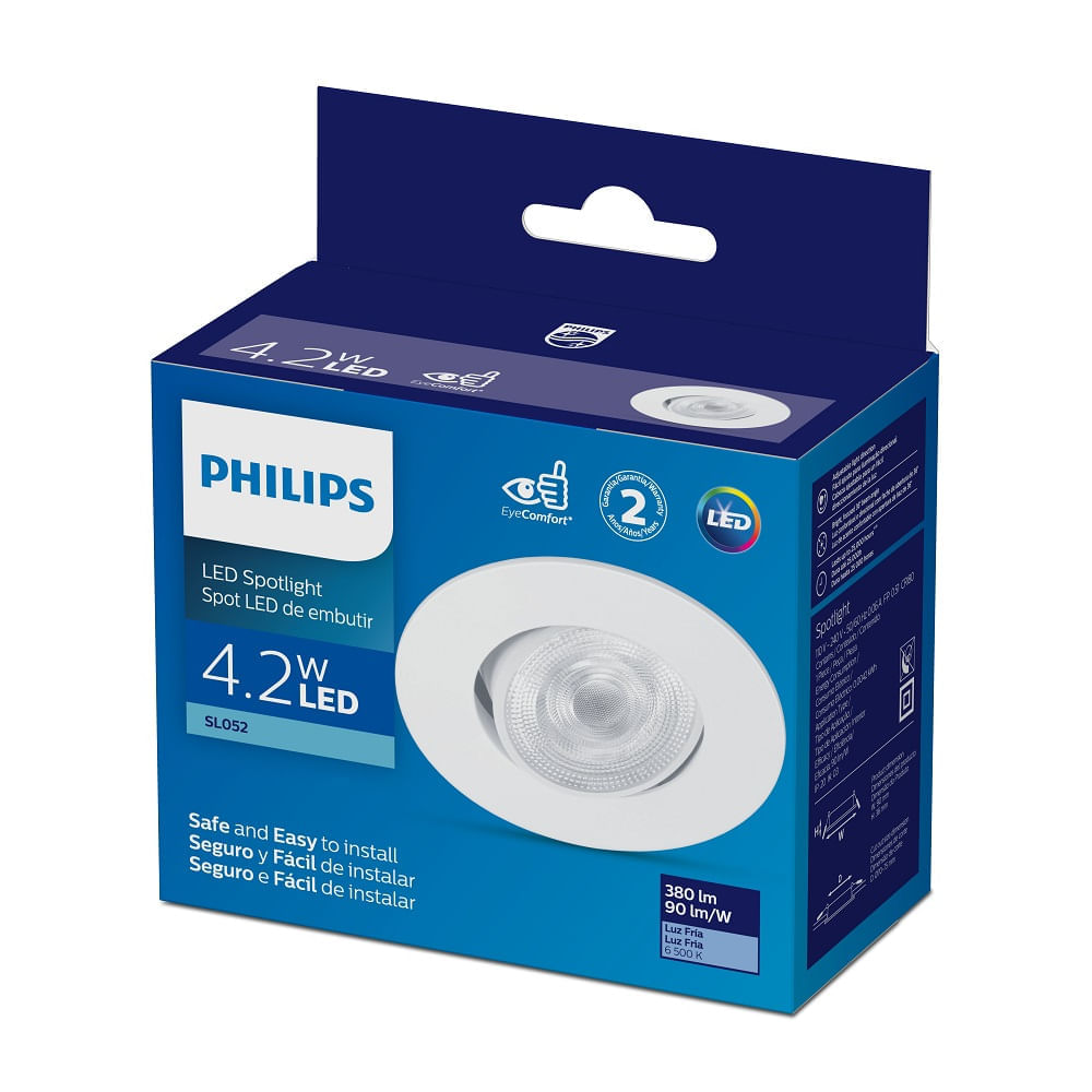 Philips SpotKit Led de Embutir redondo 4,2W luz branca  (100-240V)
