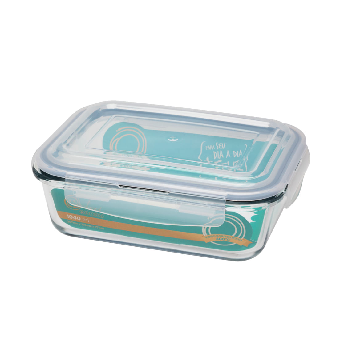Pote Hermético de Vidro Retangular 1,04 L