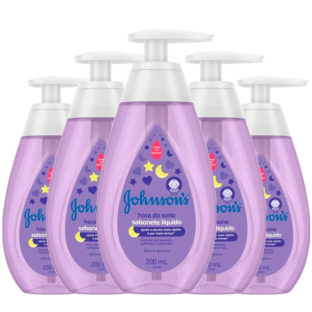Kit 5 Sabonetes Líquido Johnson's Baby Hora do Sono 200ml Menor preço em Kit 5 Sabonetes Líquido Johnson's Baby Hora do Sono 200ml