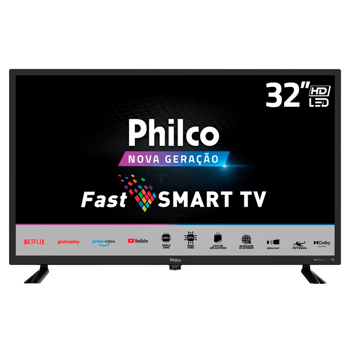 Smart TV Philco PTV32D10N5SKH 32 Polegadas Wi-fi LED HD Preto Bivolt
