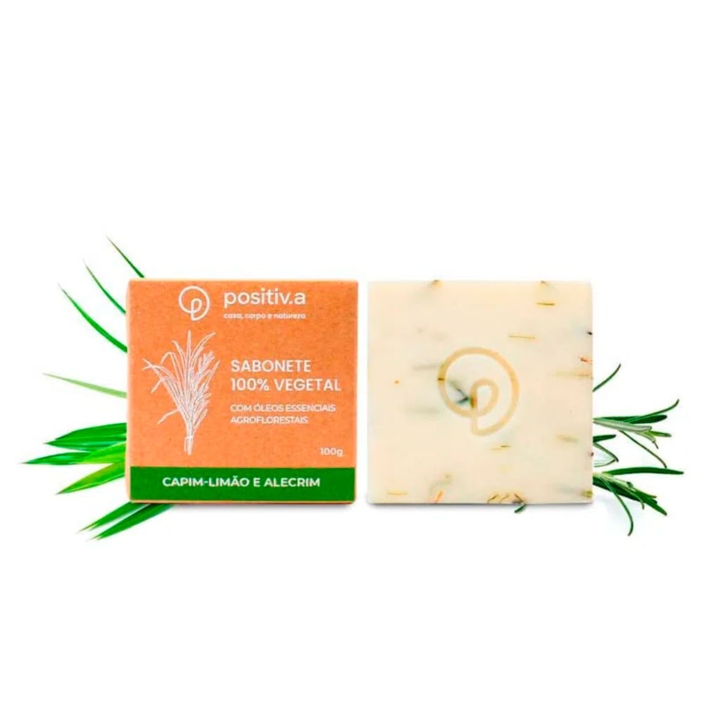 Sabonete Vegetal Capim-limão e Alecrim Positiv.a 100g