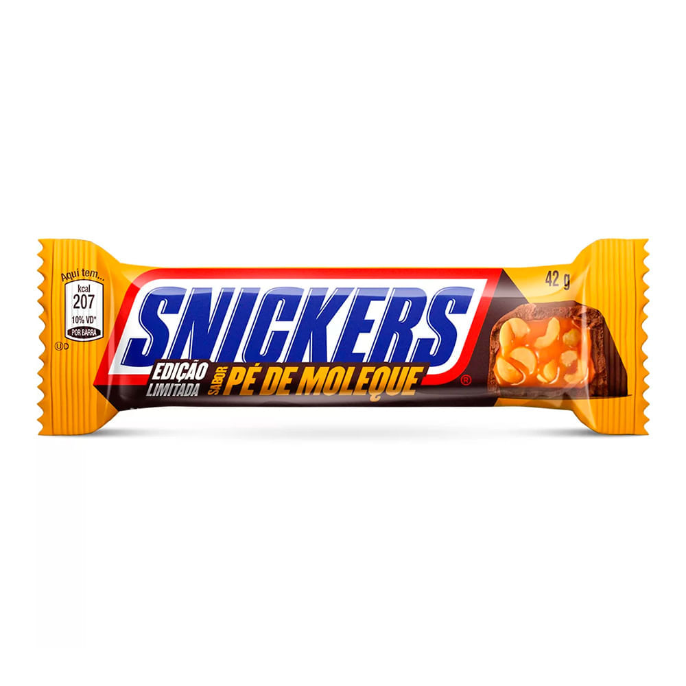 Chocolate Snickers Edição Limitada Sabor Pé de Moleque 42g