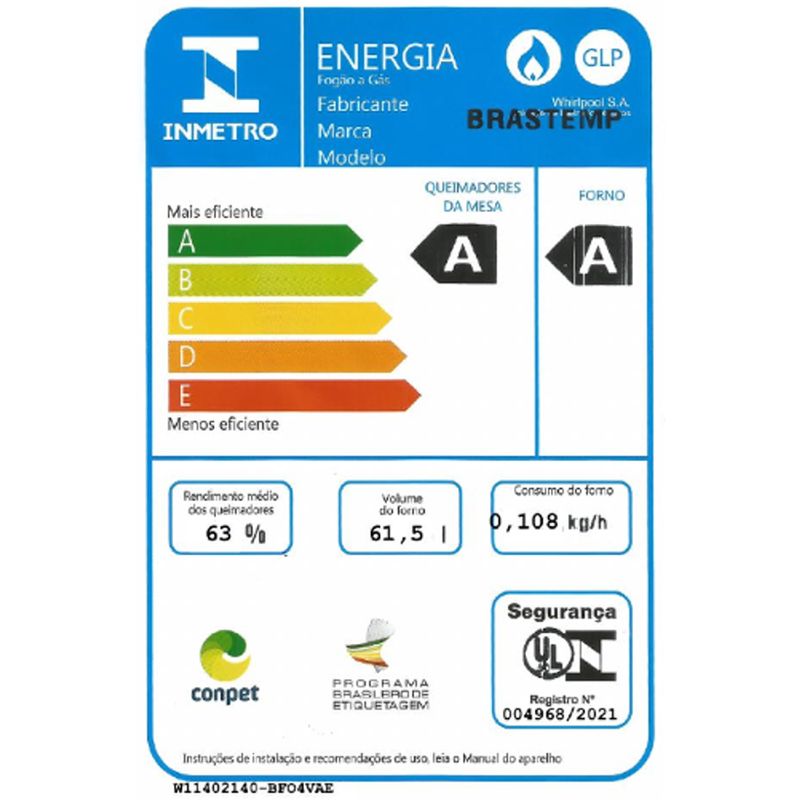 fogao-brastemp-bfo4vae-selo-inmetro-bivolt