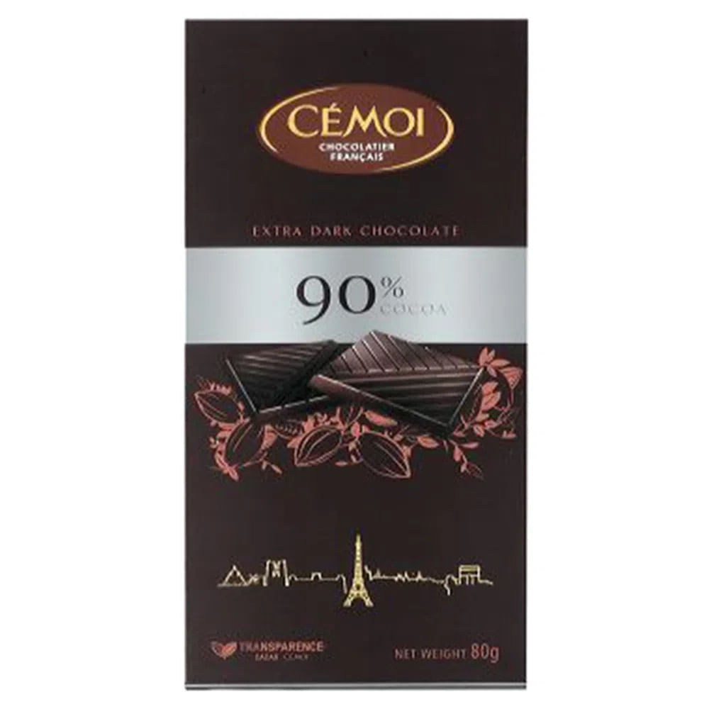 Chocolate 90% Cacau Cémoi 80g