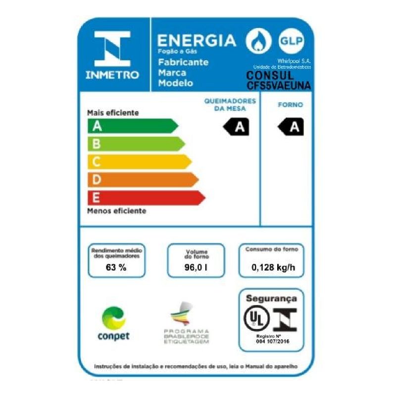 fogao-consul-cfs5vae-selo-inmetro-bivolt