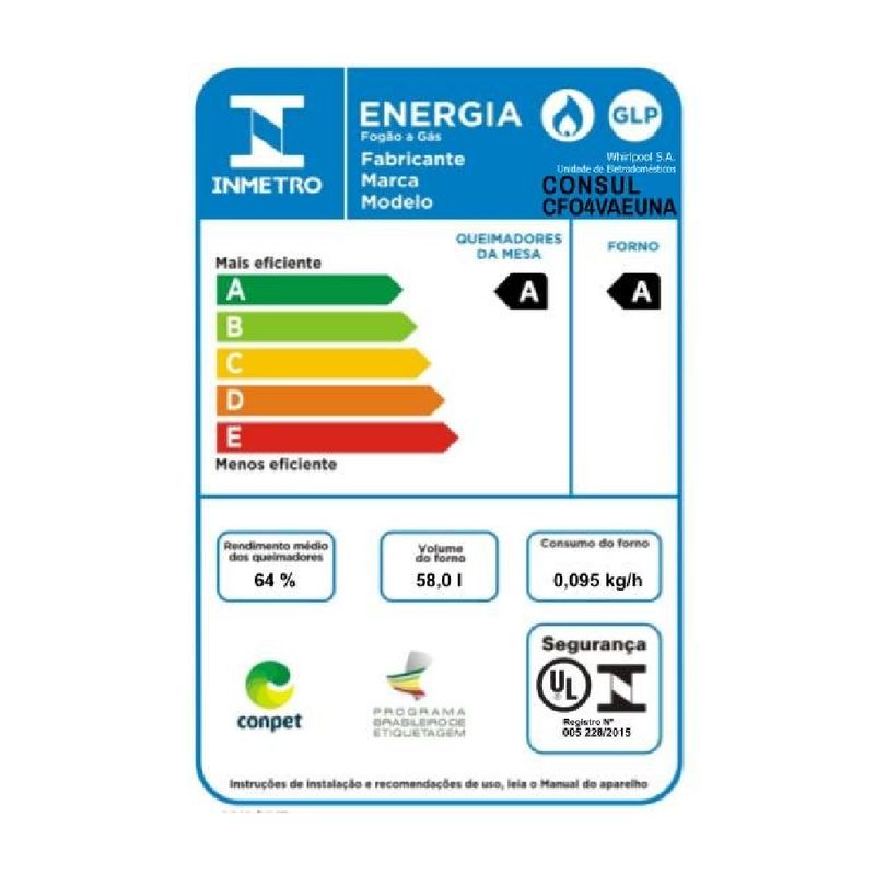 fogao-consul-cfo4vae-selo-inmetro-bivolt