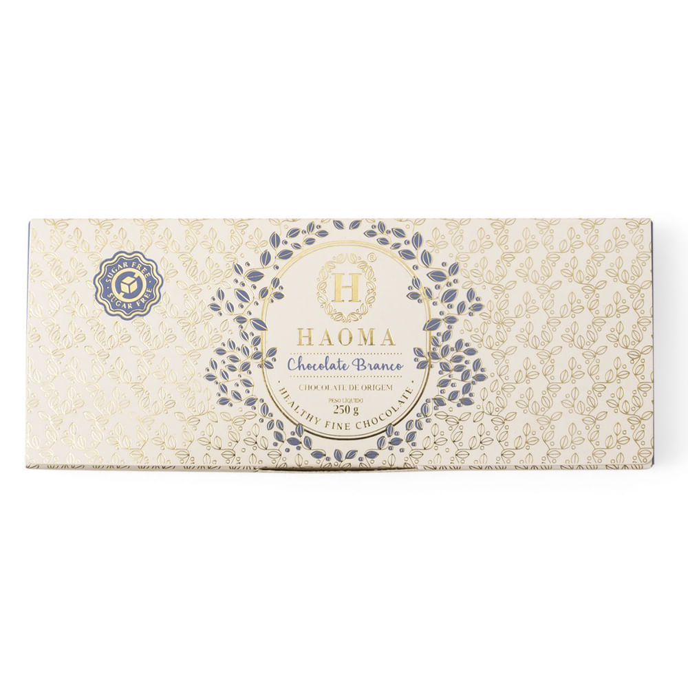 Chocolate Branco Com Avelã Sem Açúcar Haoma 250g