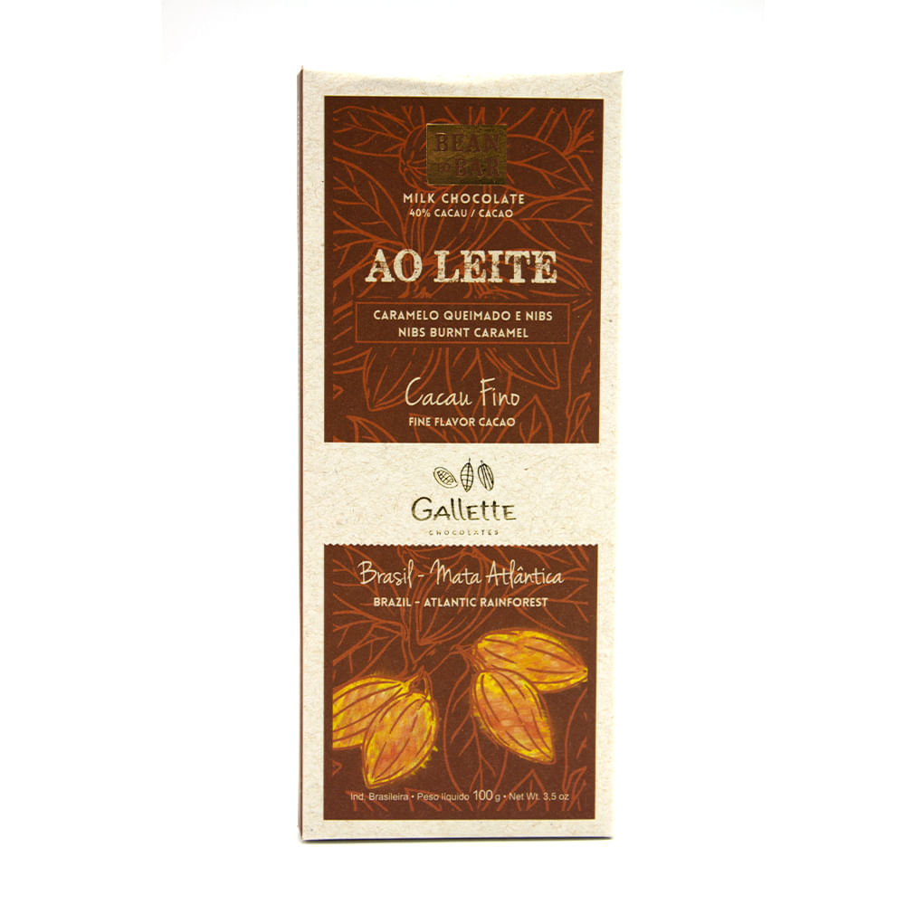 Chocolate Ao Leite Com Nibs e Caramelo Bean to Bar Gallette 100g