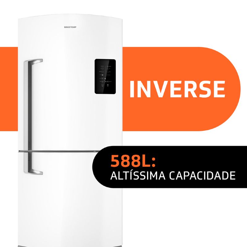 Geladeira Brastemp Frost Free Inverse 588 litros Branca com Smart Bar ...
