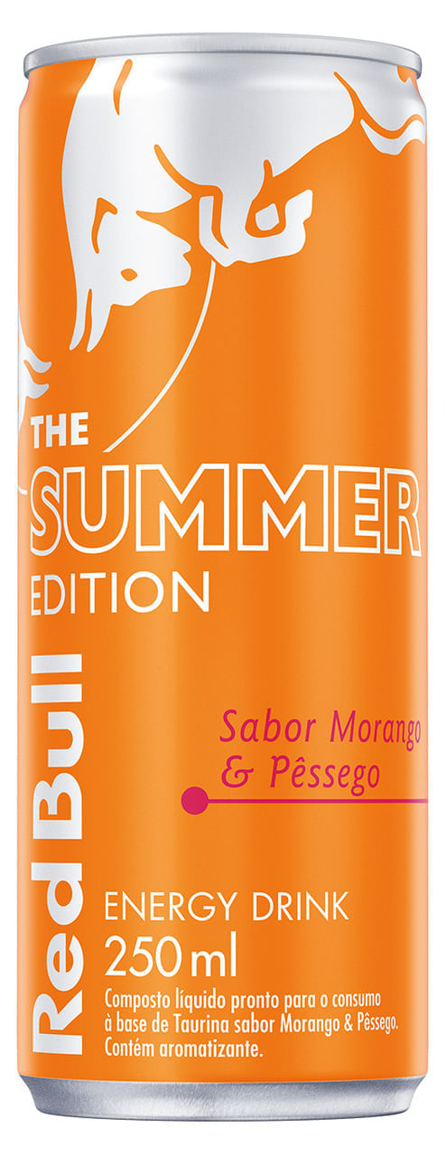 Energético Red Bull Energy Drink Summer Edition Morango e Pêssego 250ml