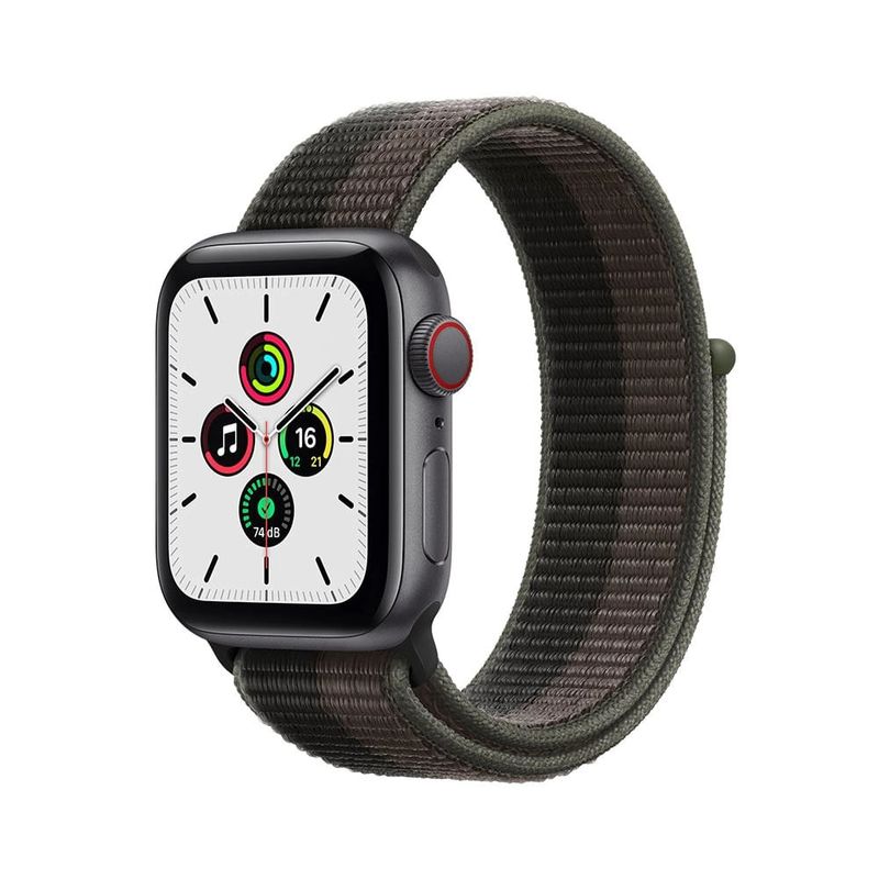 Smartwatch Apple Watch Se 44mm - Gps + Cellular - Caixa Grafite/ Pulseira Loop Esportiva Tornado e Cinza Mkt53be/a