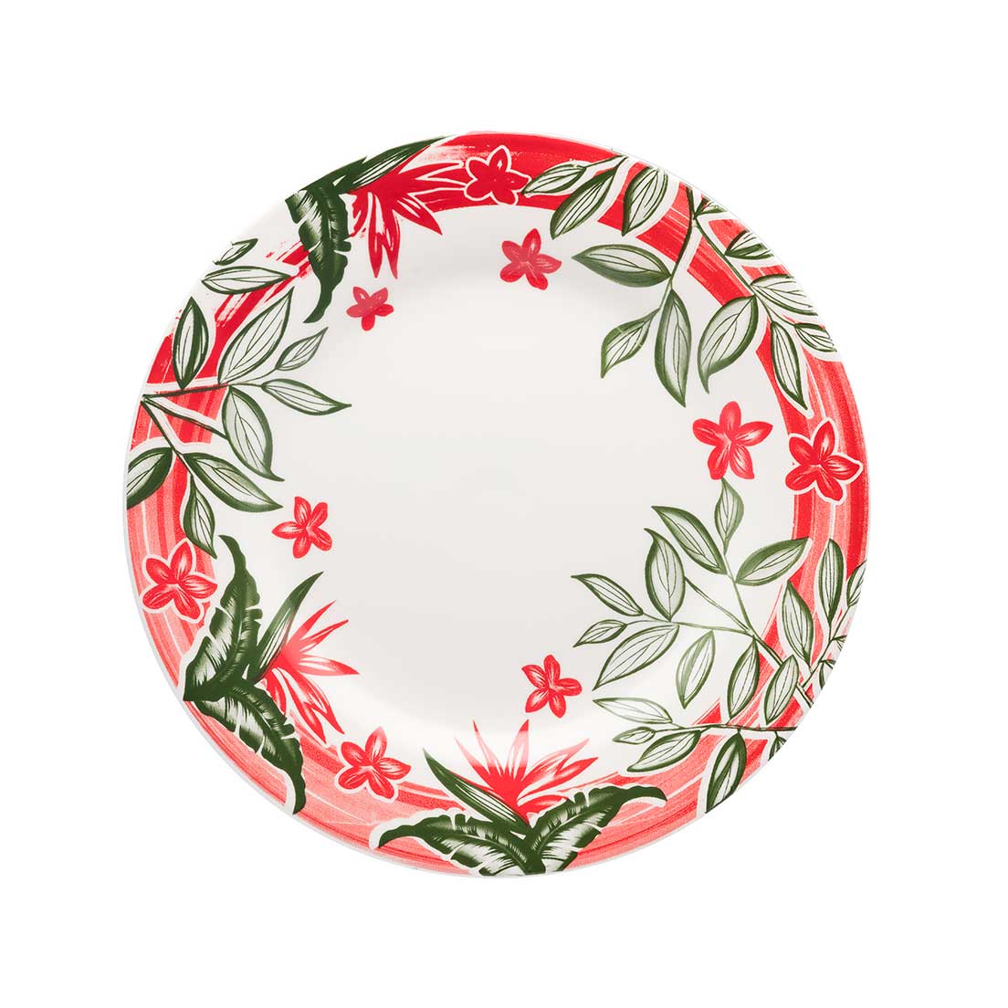 Prato Raso Cerâmica Donna Jardim Tropical Oxford 26cm