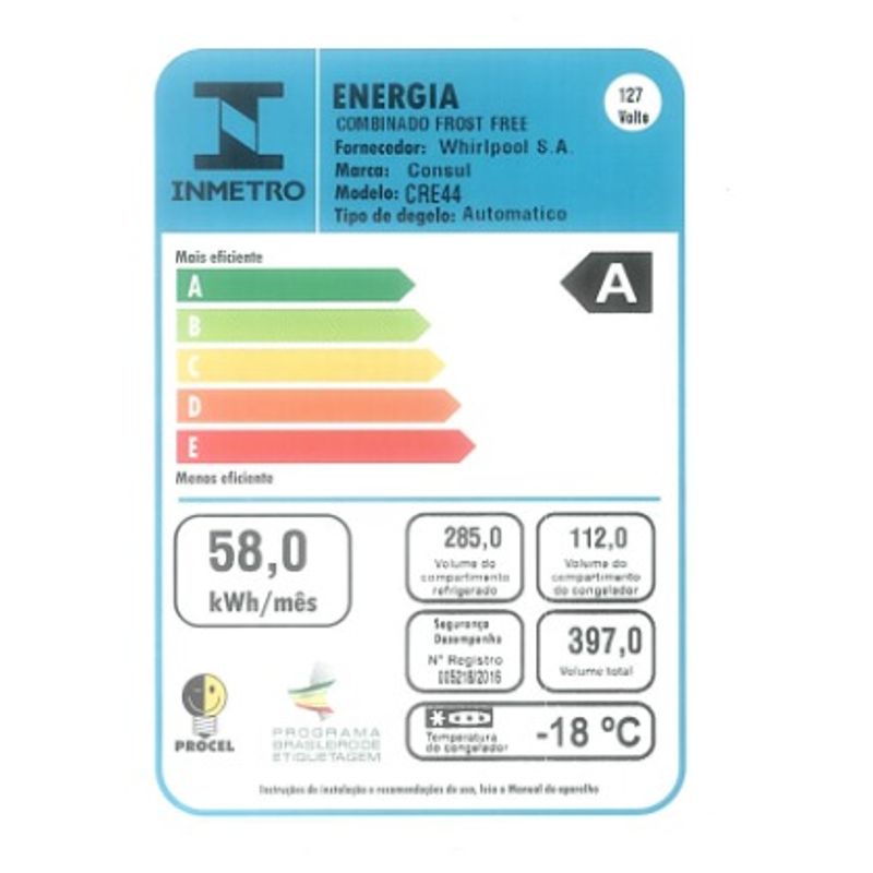Consul_Geladeira_CRE44AK_Selo_Inmetro_127v