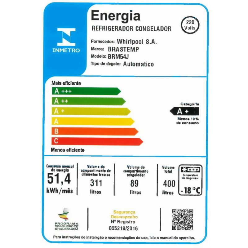 refrigerador-brastemp-brm54jb-selo-inmetro-220v