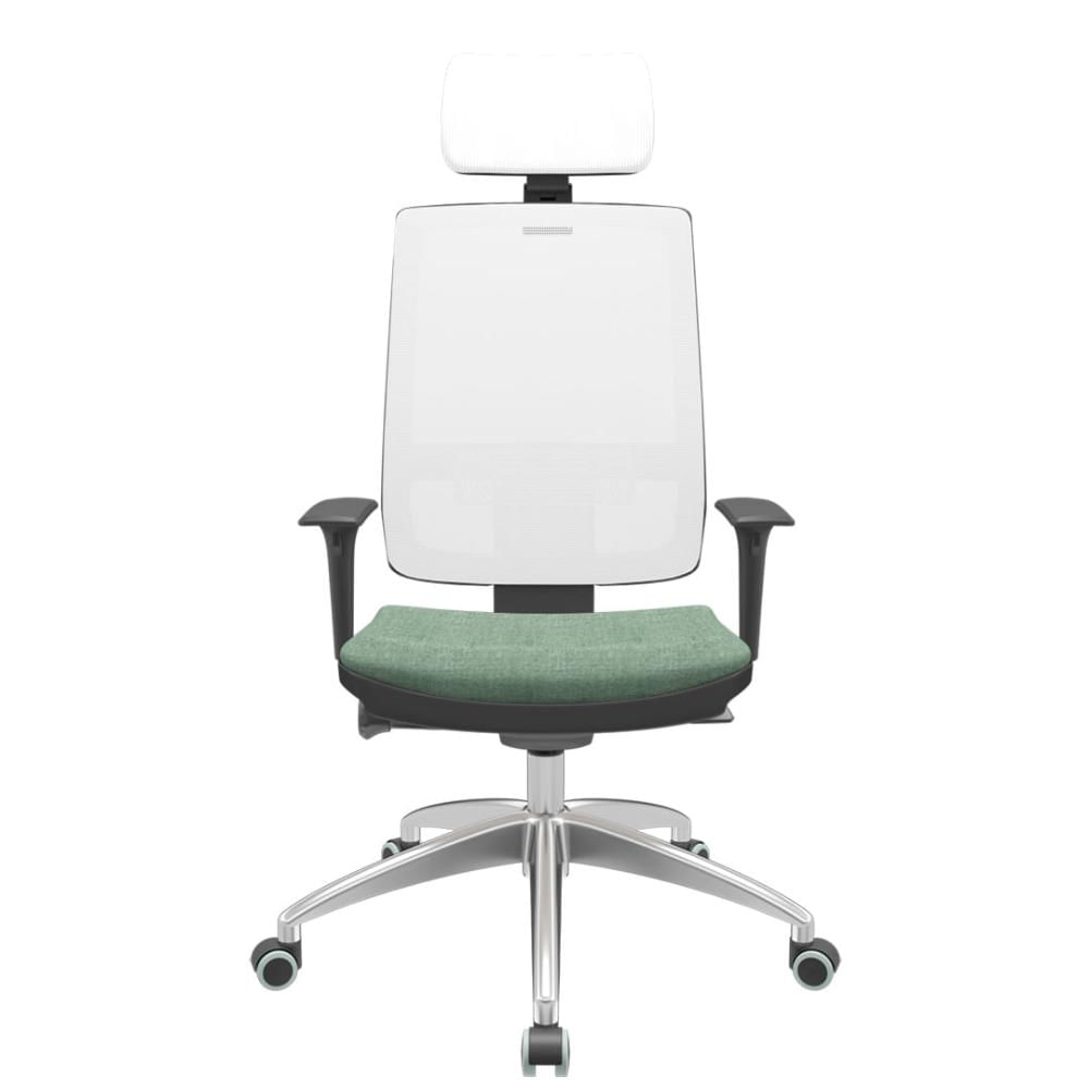 Cadeira Office Brizza Tela Branca Com Encosto Assento Concept Hera Autocompensador 126cm - 63255