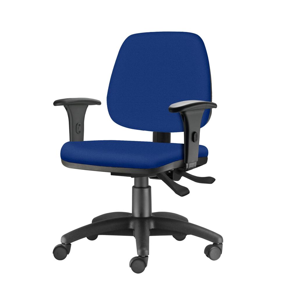 Cadeira Job com Bracos Semi Curvados Assento Crepe Azul Base Nylon Arcada - 54627