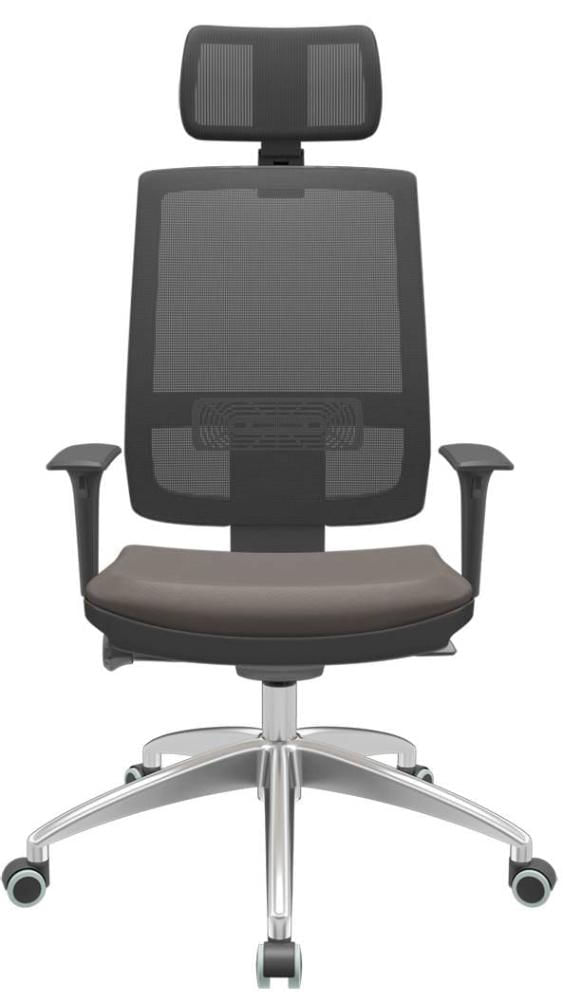 Cadeira Office Brizza Tela Preta Com Encosto Assento Facto Dunas Marrom Autocompensador 126cm - 62997