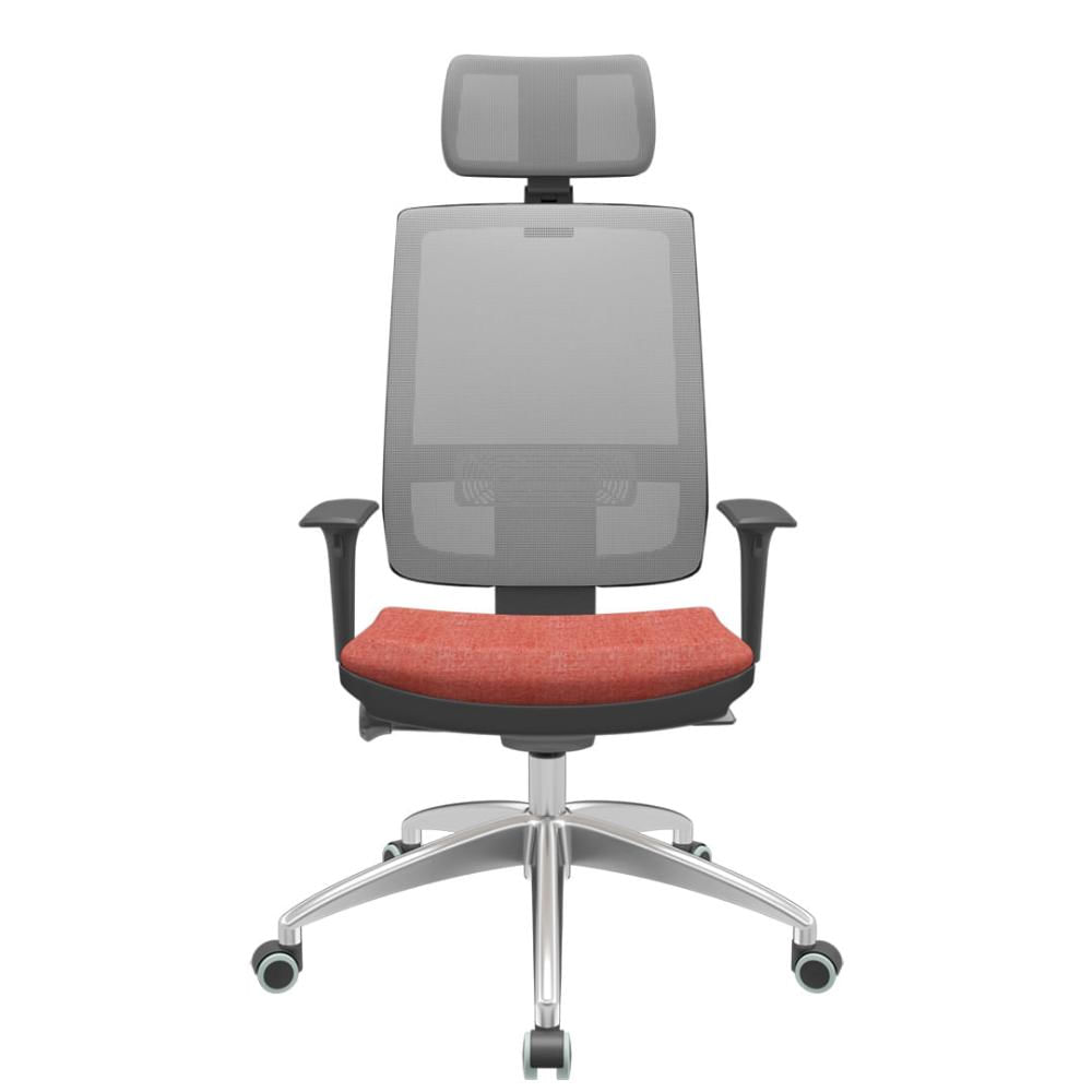 Cadeira Office Brizza Tela Cinza Com Encosto Assento Concept Rose Autocompensador 126cm - 63197