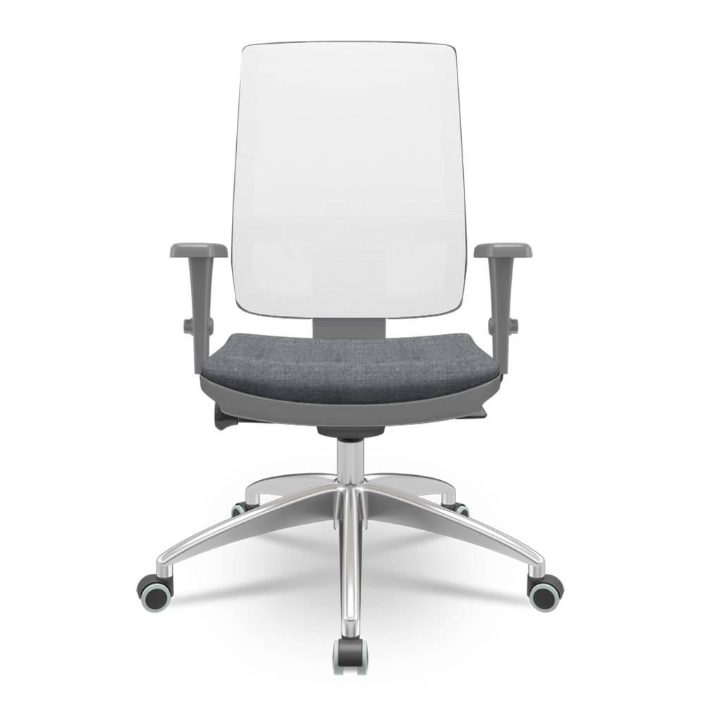 Cadeira Brizza Diretor Grafite Tela Branca com Assento Concept Granito Base Autocompensador Aluminio - 65782