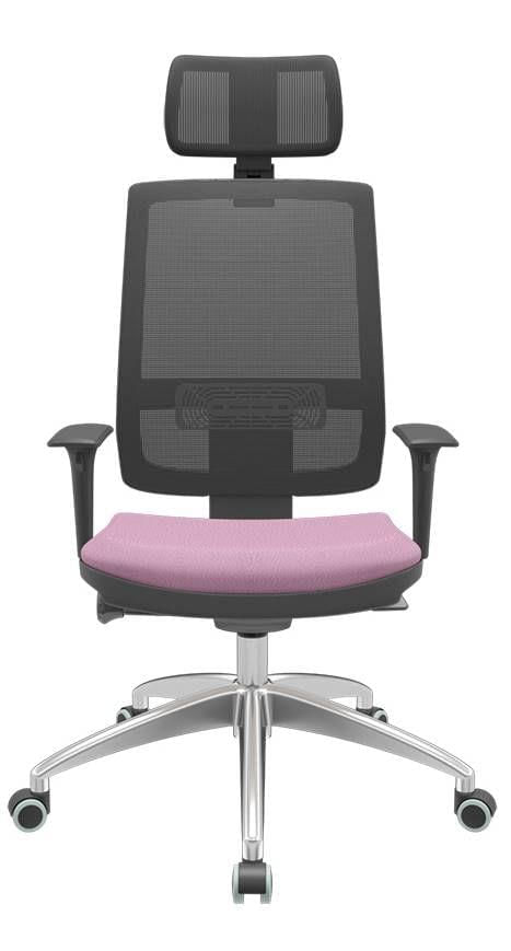 Cadeira Office Brizza Tela Preta Com Encosto Assento Vinil Lilás Autocompensador 126cm - 63027