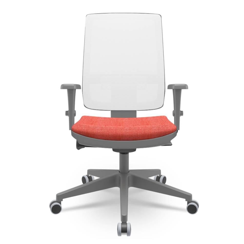 Cadeira Brizza Diretor Grafite Tela Branca Assento Concept Rosê Base Autocompensador Piramidal - 66175