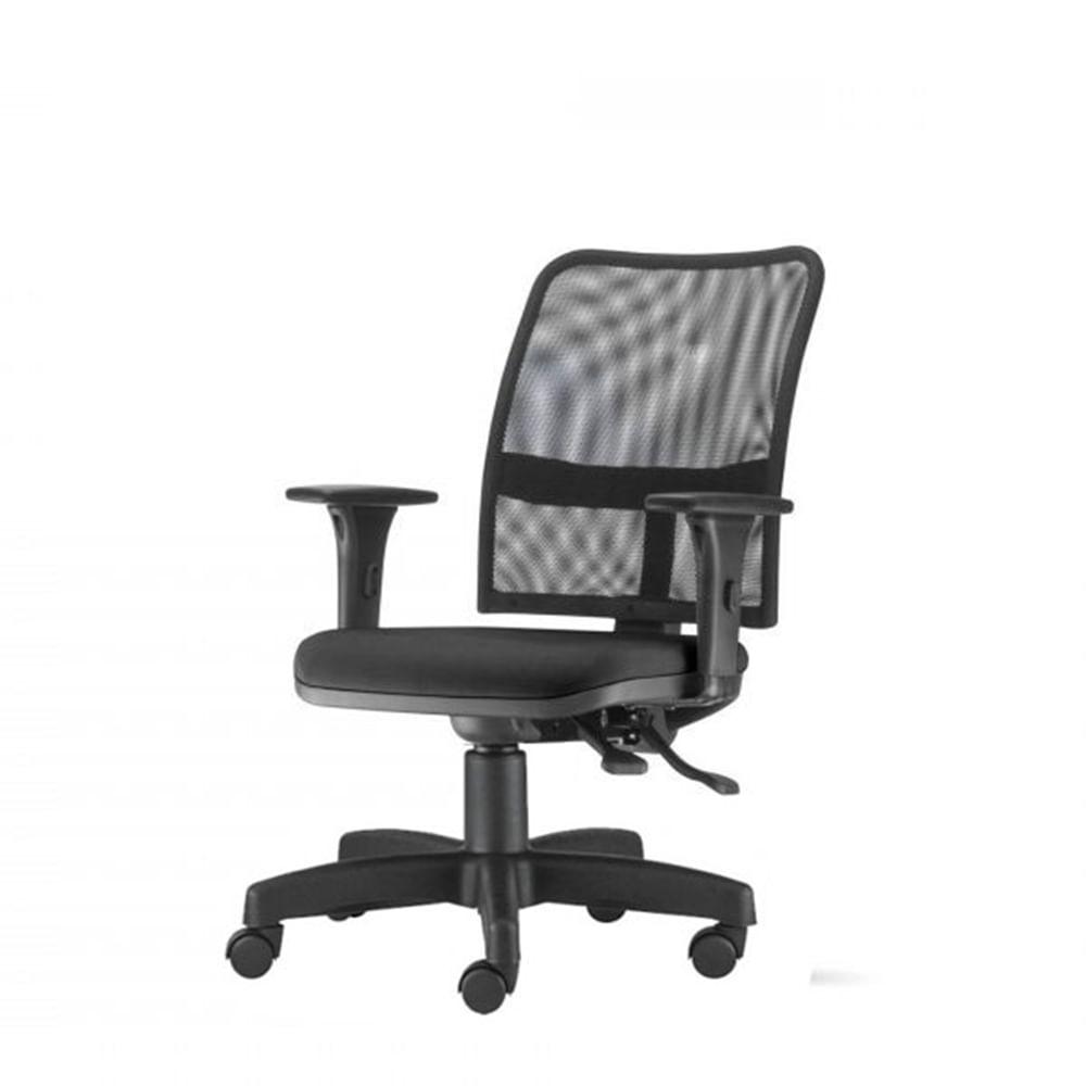 Cadeira Soul Assento Courissimo Preto Braco Reto Base Metalica com Capa - 54221