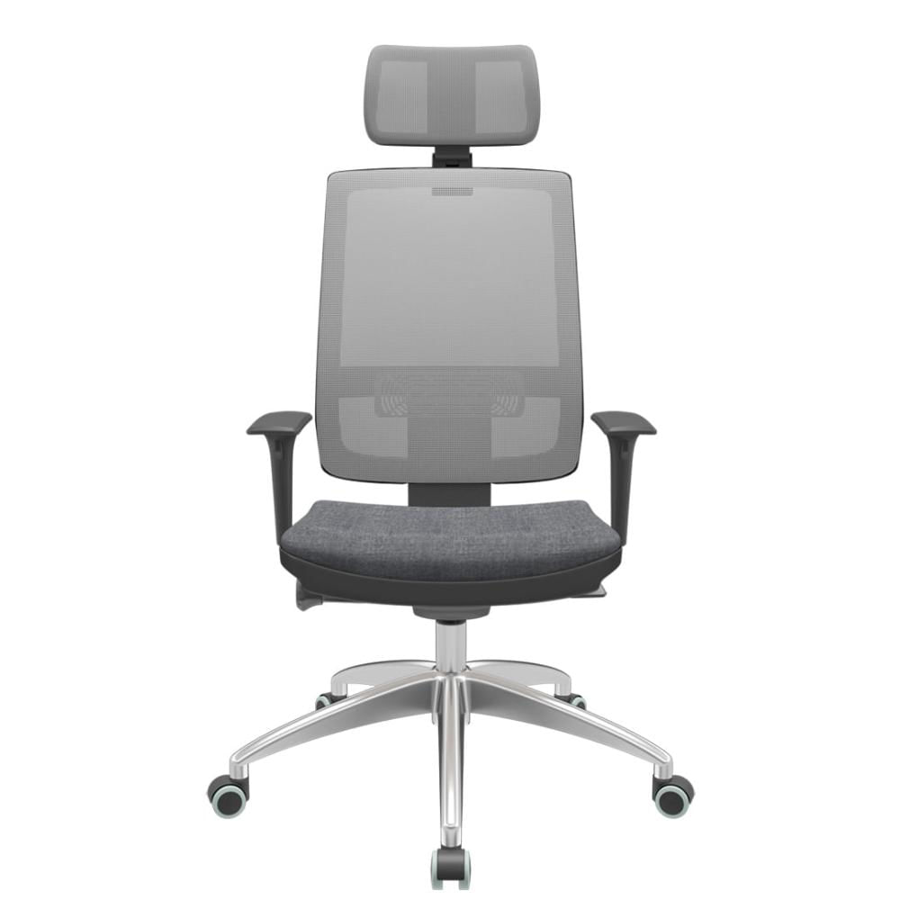 Cadeira Office Brizza Tela Cinza Com Encosto Assento Concept Granito Autocompensador 126cm - 63200