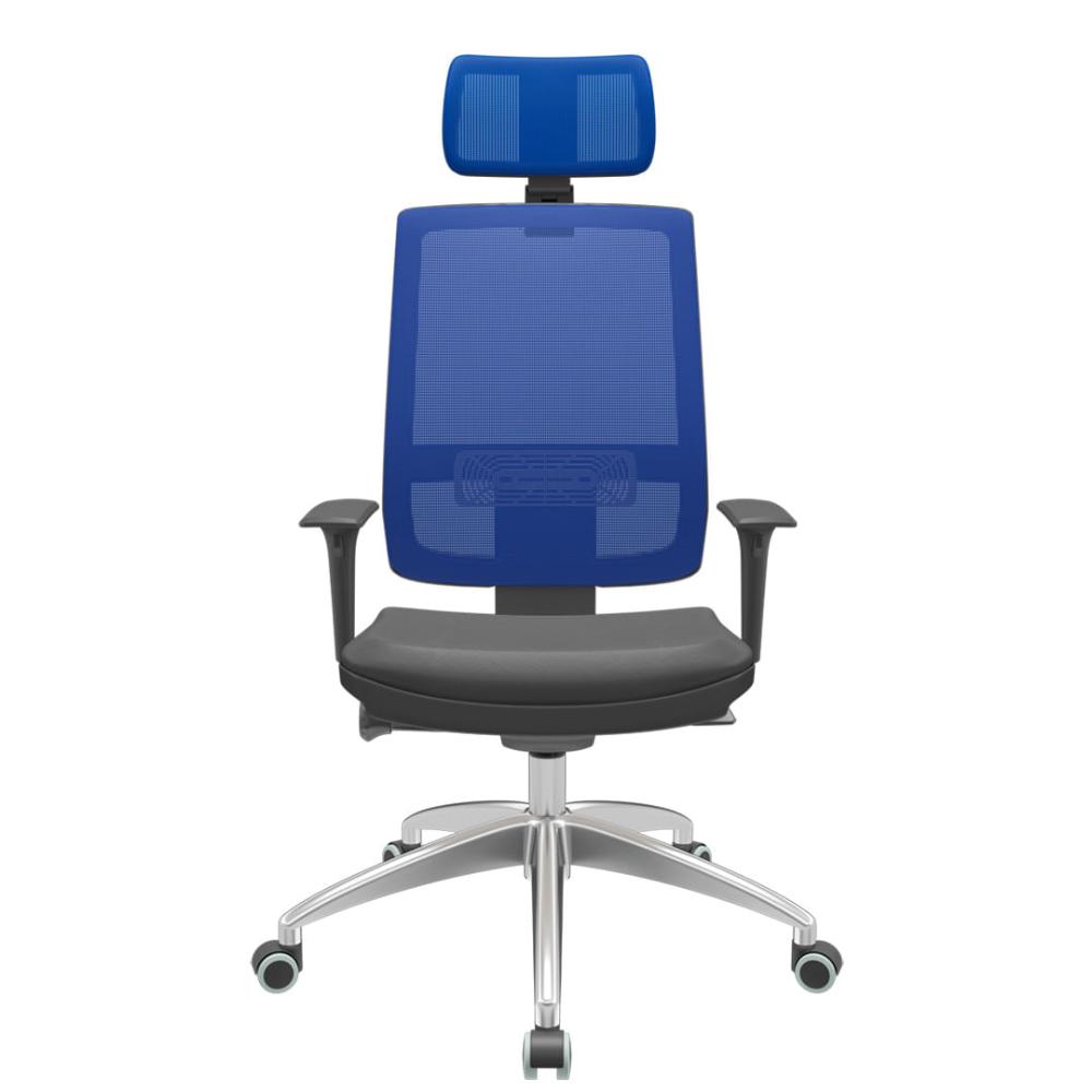 Cadeira Office Brizza Tela Azul Com Encosto Assento Facto Dunas Grafite Autocompensador 126cm - 63142