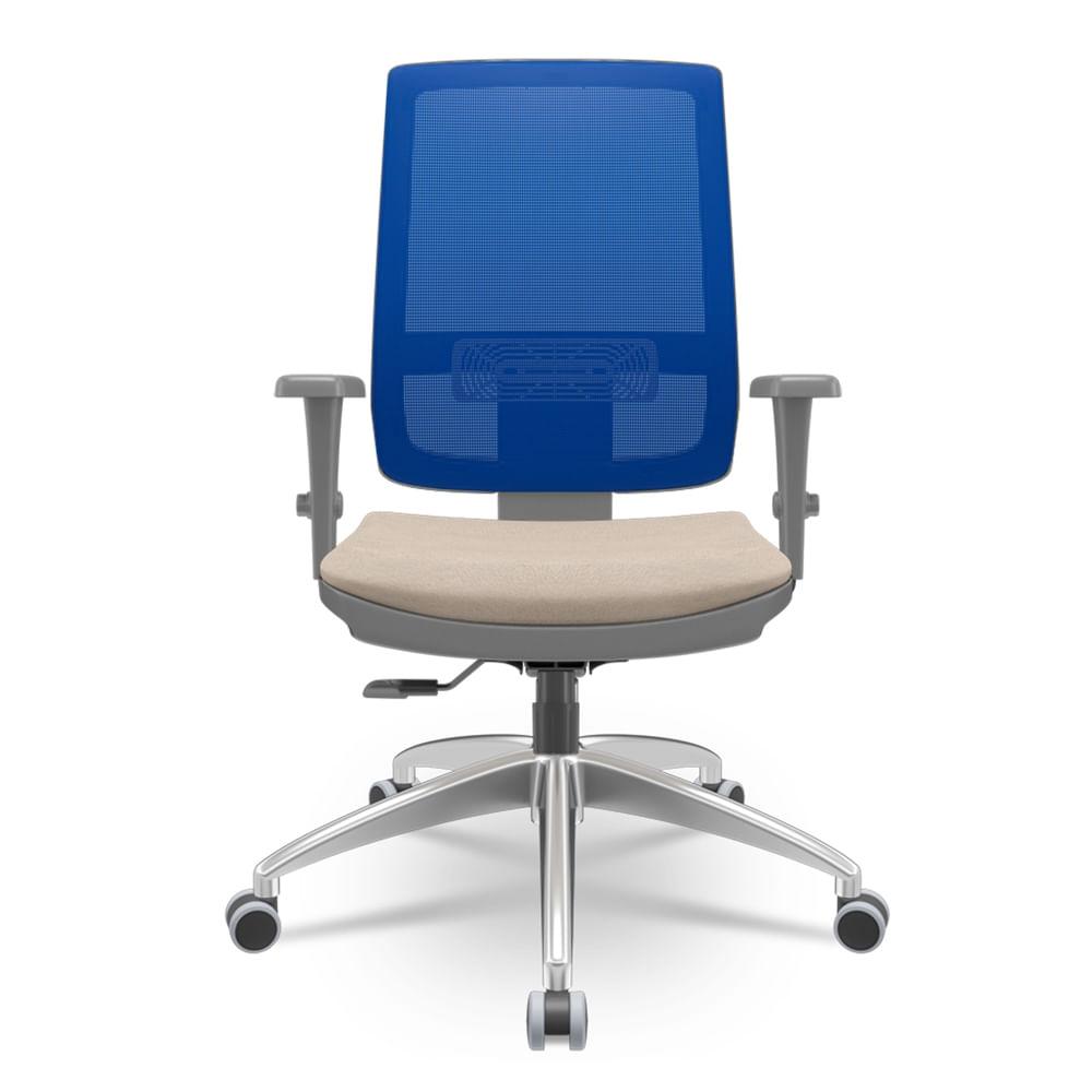 Cadeira Brizza Diretor Grafite Tela Azul Assento Poliester Fendi Base RelaxPlax Aluminio - 65963