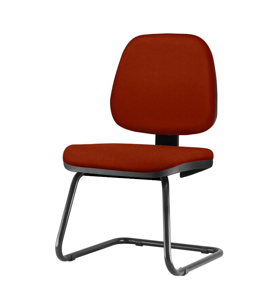 Cadeira Job Assento Crepe Vermelho Bordo Base Fixa Preta - 54562