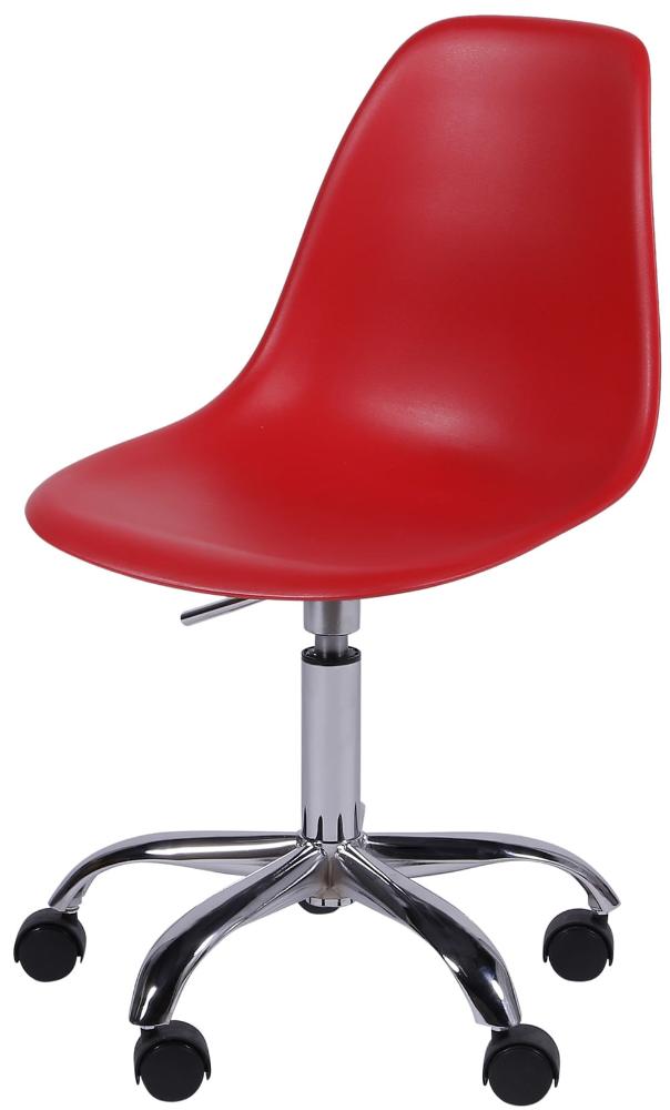 Cadeira Eames com Rodizio Polipropileno Vermelho - 19299