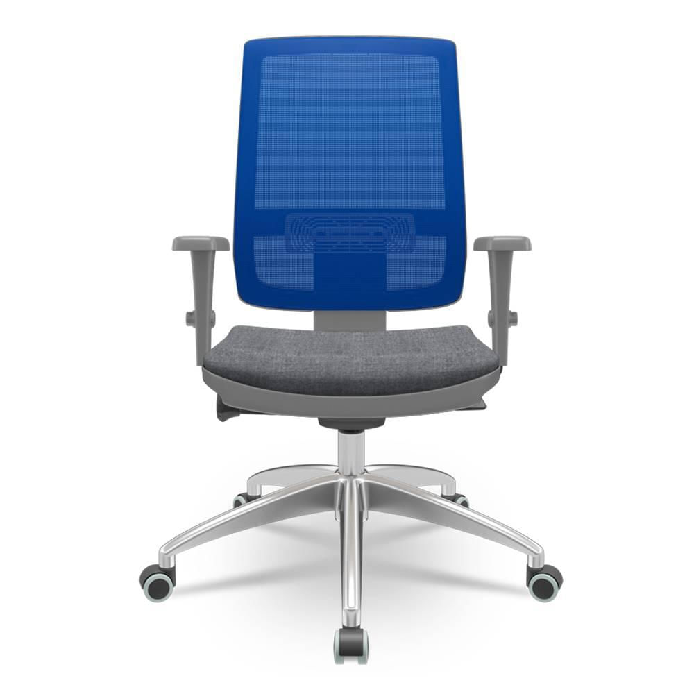 Cadeira Brizza Diretor Grafite Tela Azul com Assento Concept Granito Base Autocompensador Aluminio - 65779