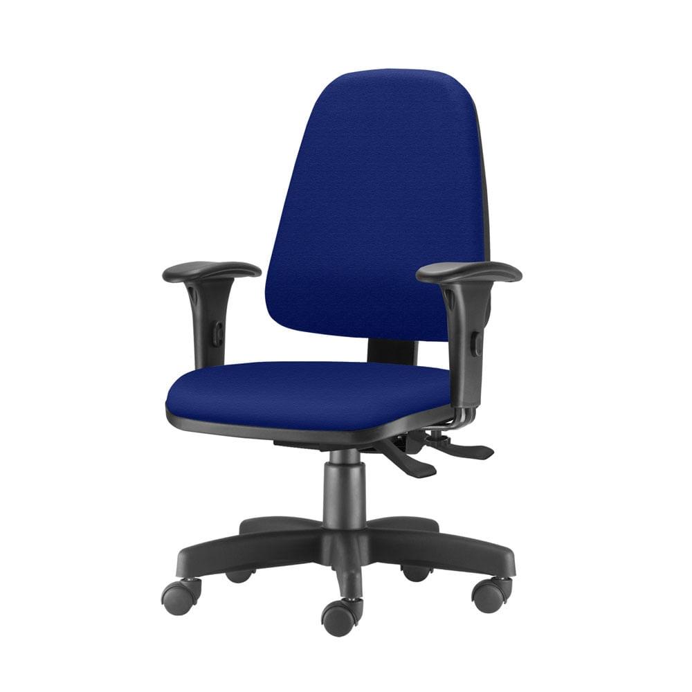 Cadeira Sky Presidente com Bracos Assento Courino Azul Base Metalica Preta - 54810