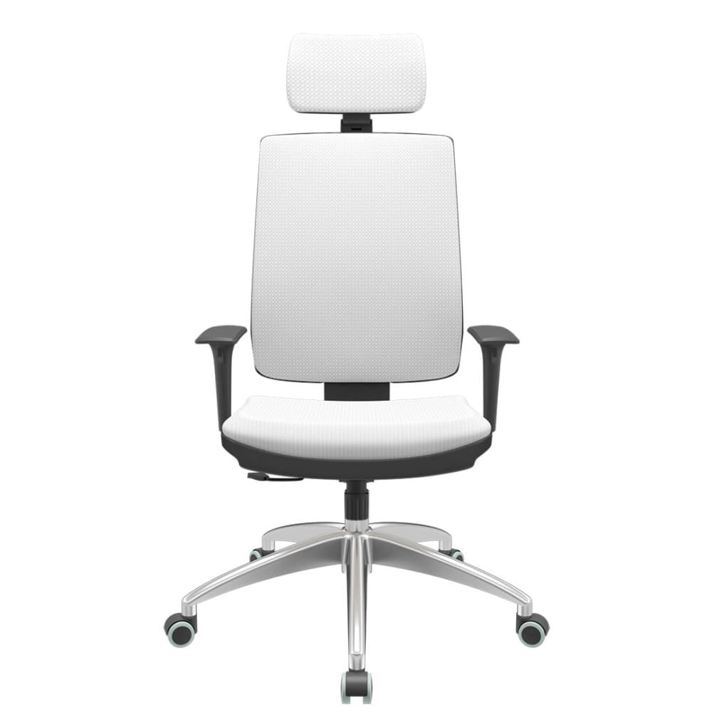 Cadeira Office Brizza Soft Aero Branco RelaxPlax Com Encosto Cabeca Base Aluminio 126cm - 63506