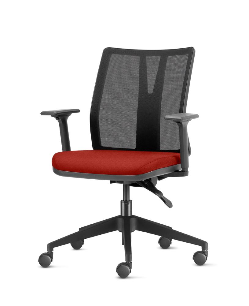 Cadeira Addit Assento Crepe Vermelho Bordo com Base Piramidal em Nylon - 54114