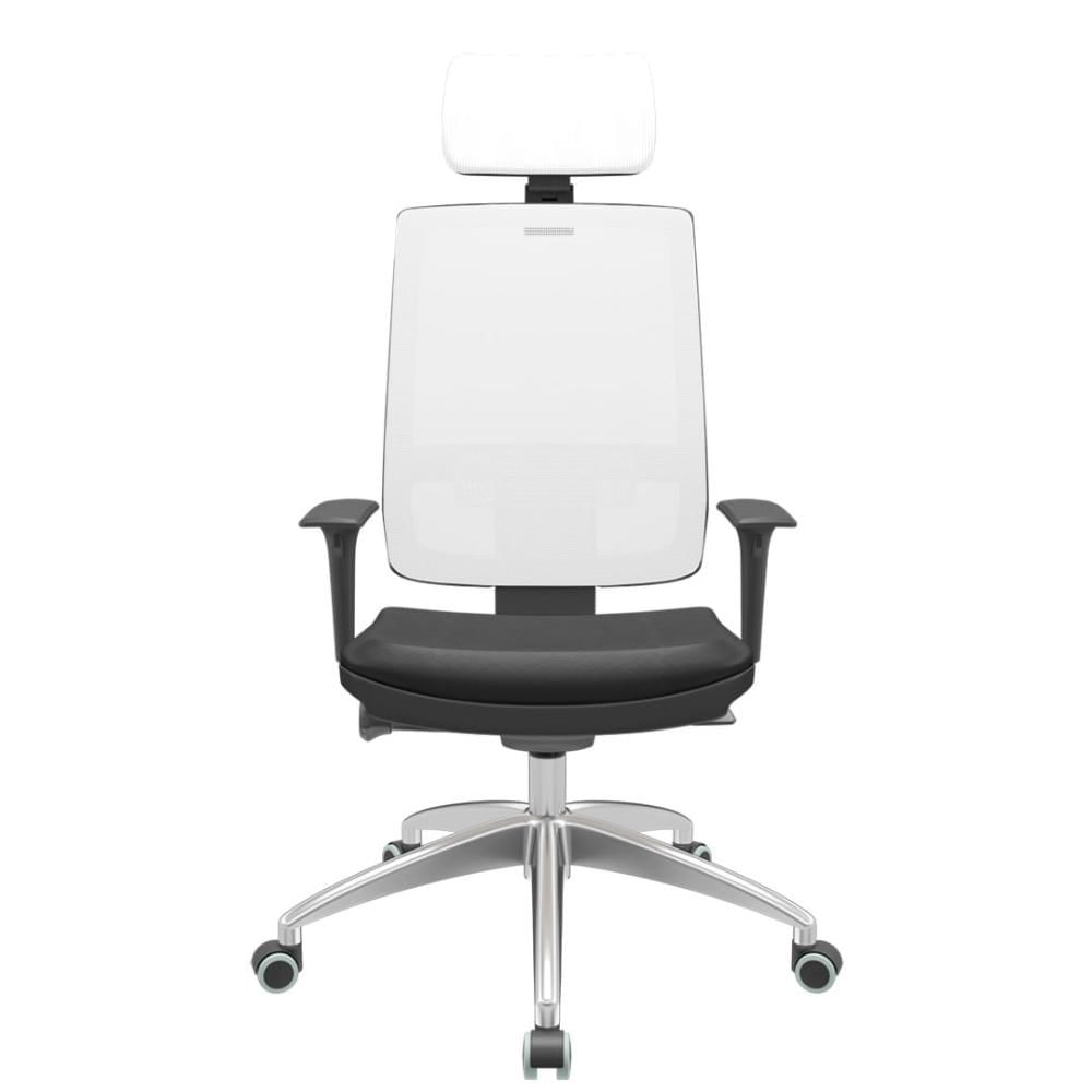 Cadeira Office Brizza Tela Branca Com Encosto Assento Facto Dunas Preto Autocompensador 126cm - 63261