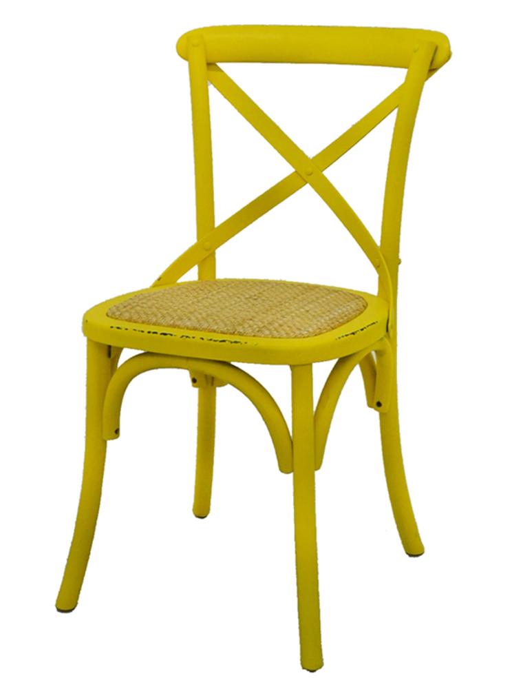 Cadeira Katrina Madeira Assento em Rattan cor Amarela - 55467
