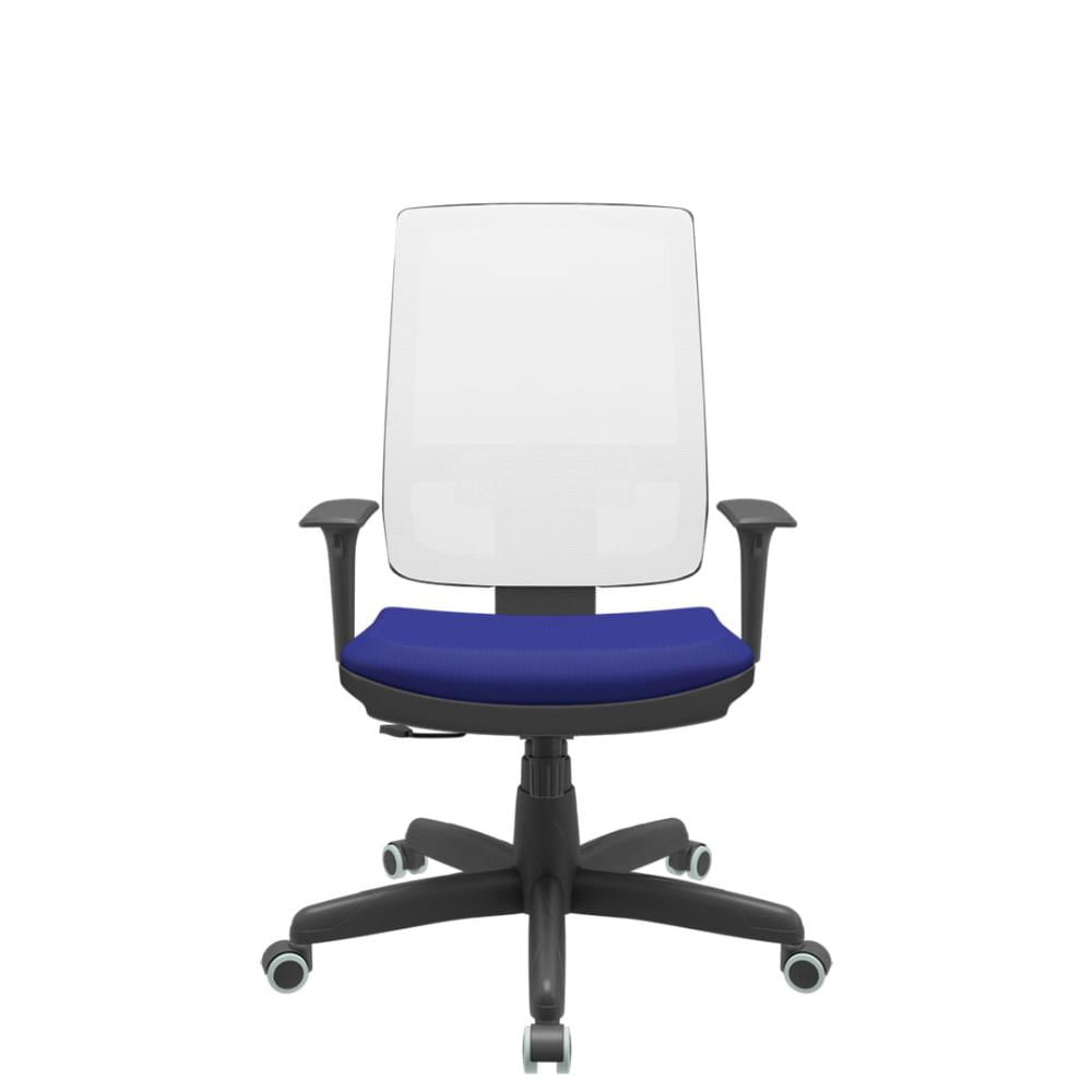 Cadeira Office Brizza Tela Branca Assento Aero Preto RelaxPlax Base Standard 120cm - 63886