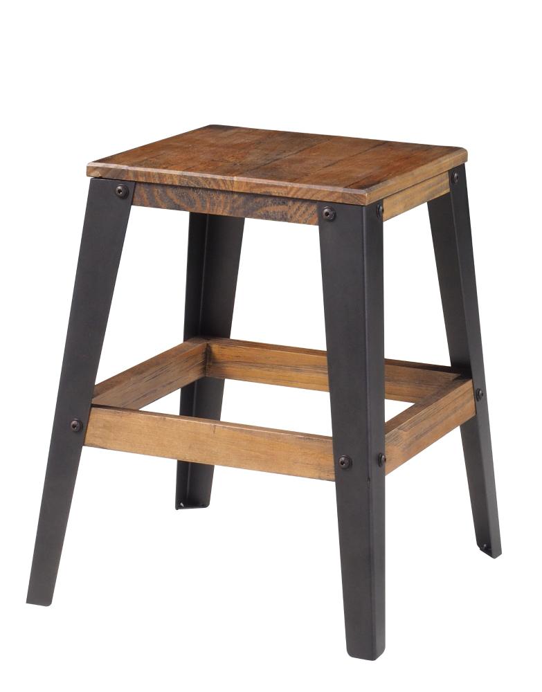 Banqueta Nino cor Rustic Brown com Base Grafite 46cm - 50271