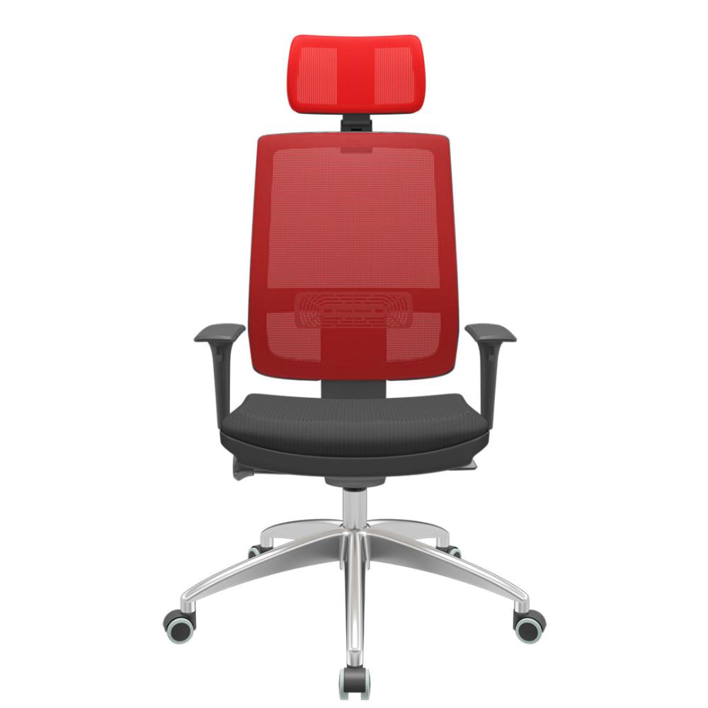 Cadeira Office Brizza Tela Vermelha Com Encosto Assento Aero Preto Autocompensador 126cm - 63066