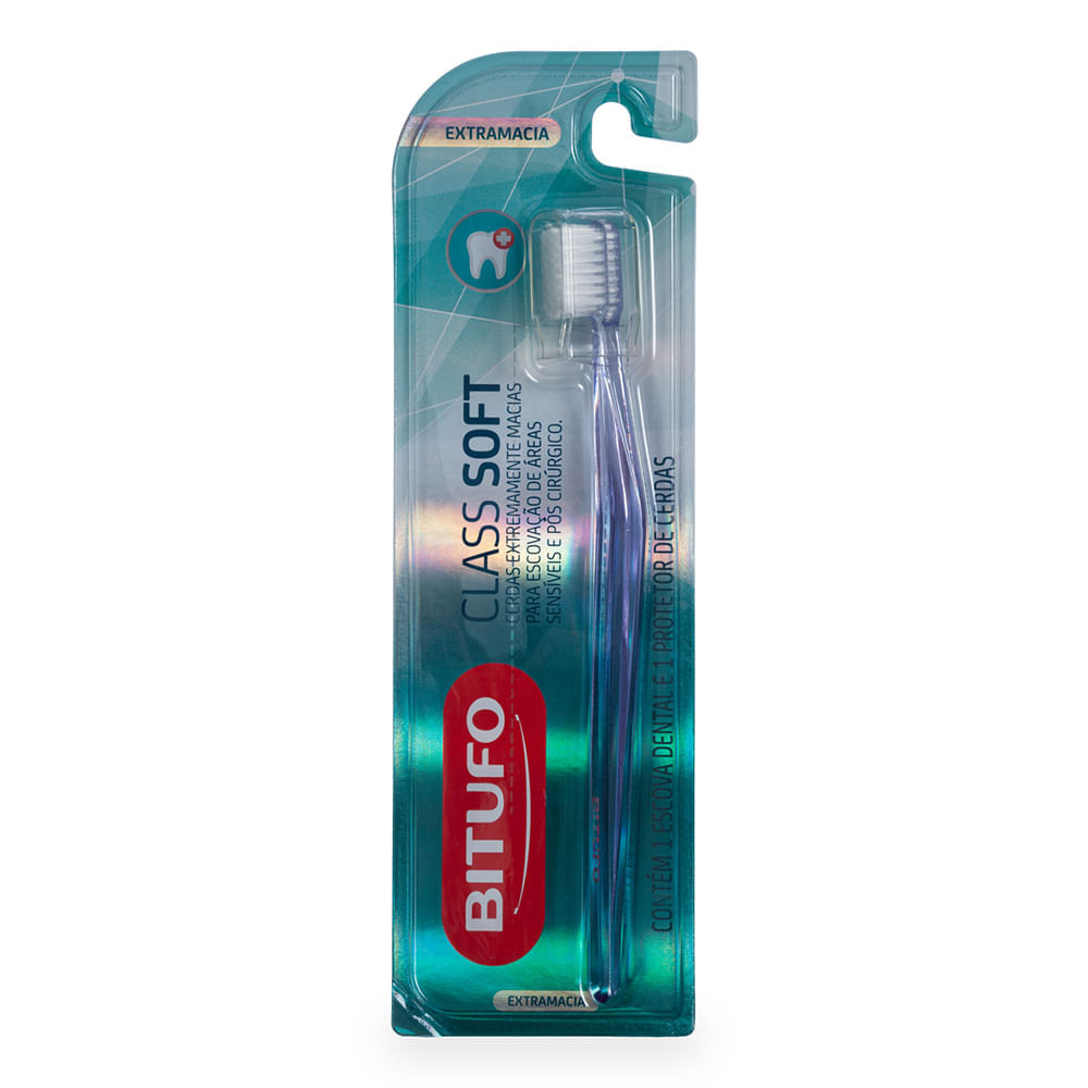 Escova de Dente Bitufo Class Soft Extramacia com 1 protetor de cerdas