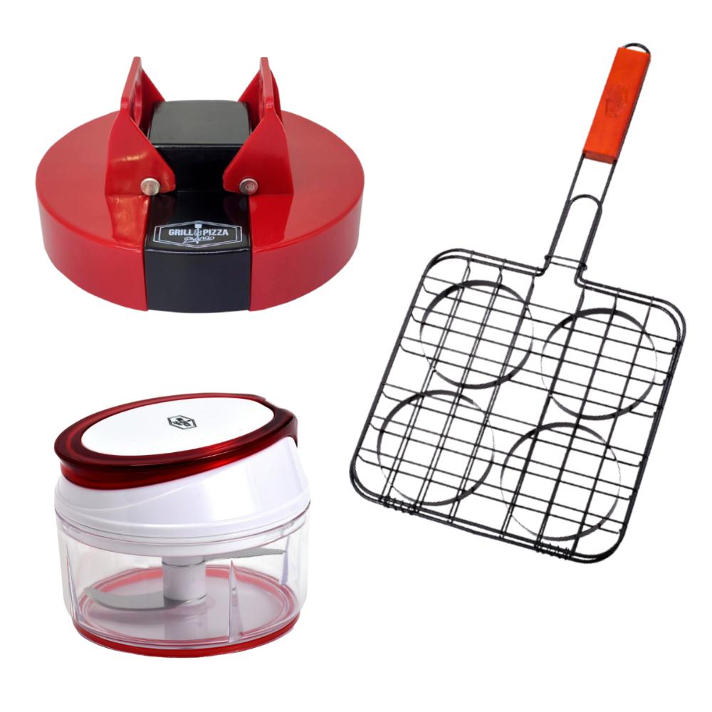 Kit Hambúrguer Prana Na Grelha KIT2 Vermelho/Preto Menor preço em Kit Hambúrguer Prana Na Grelha KIT2 Vermelho/Preto