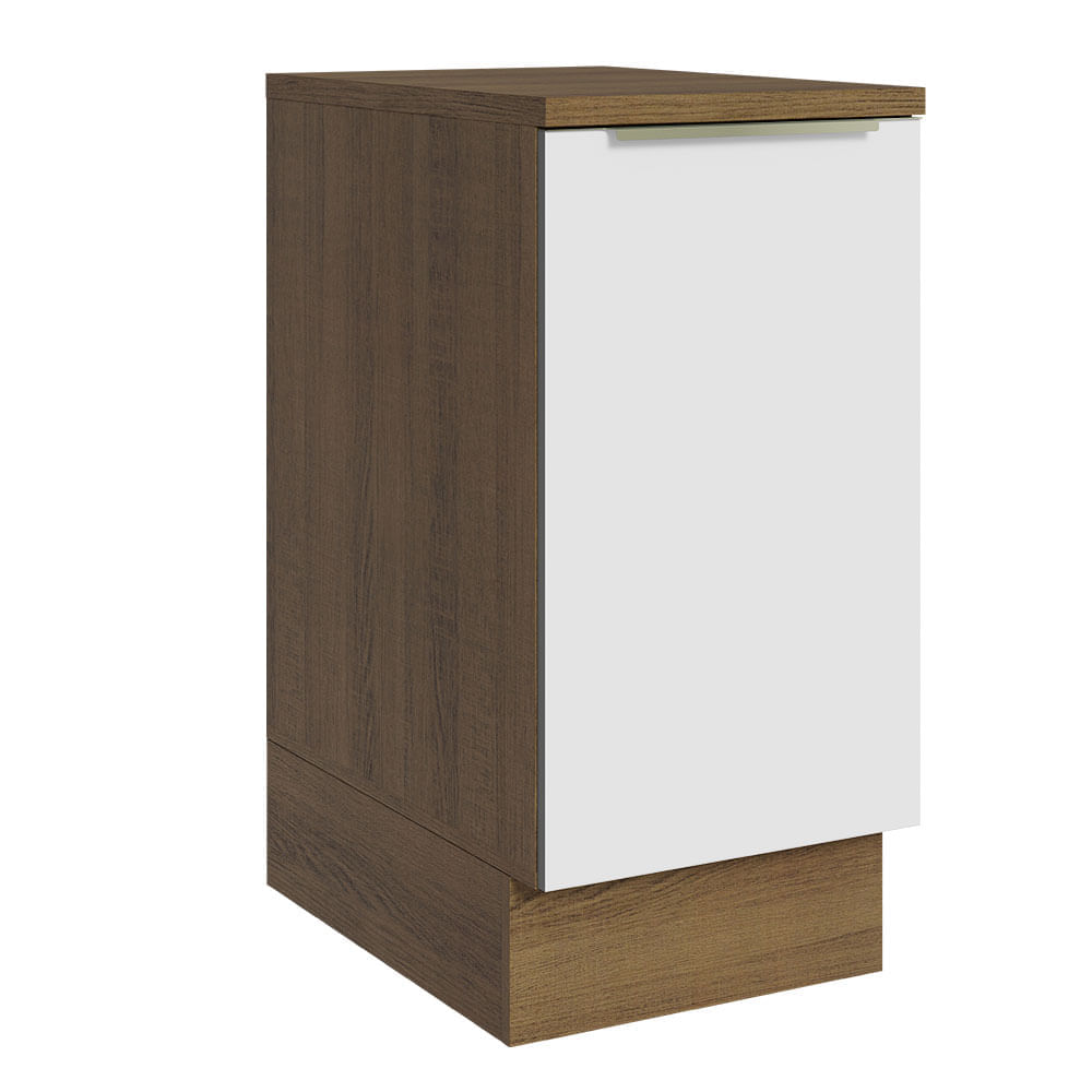 Balcão 40 cm 1 Porta Rustic/Branco Veludo Lux Madesa