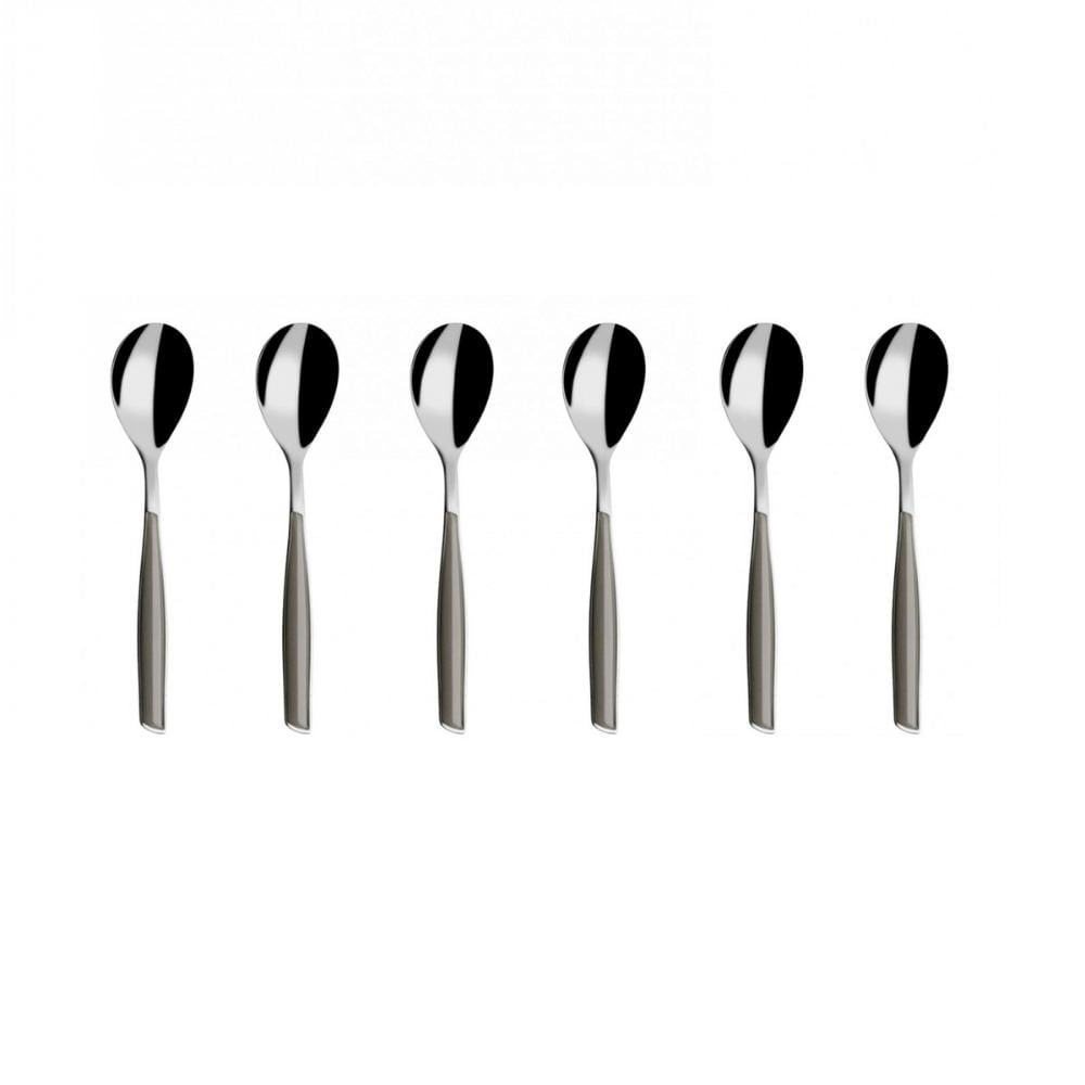 Colher para Café 15cm 6 peças Prata Glamour Inox Bugatti