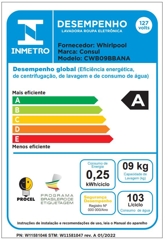 Consul_Lavadora_CWB09BB_Selo_Inmetro_127v