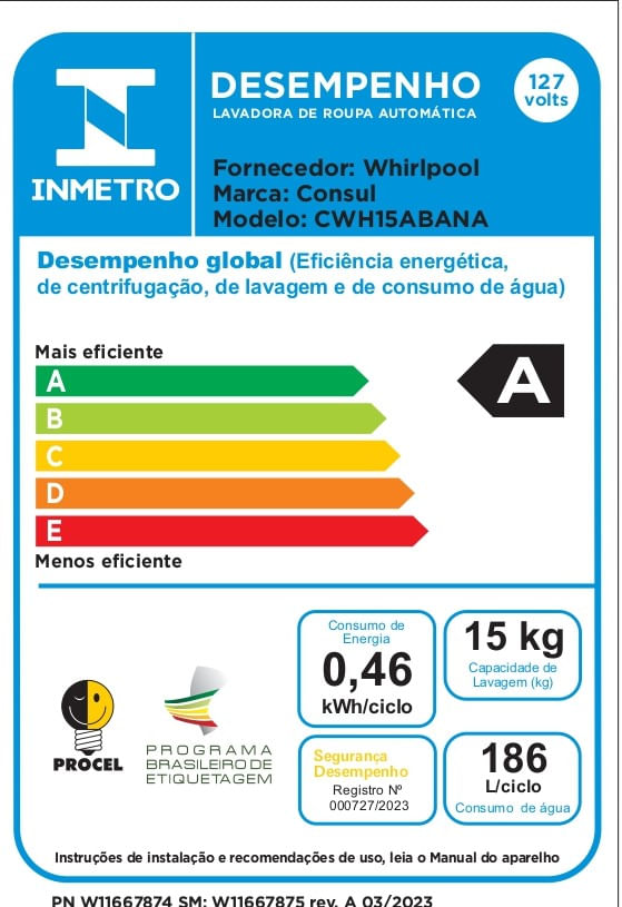 Consul_Lavadora_CWH15AB_Selo_Digital_Inmetro_127v